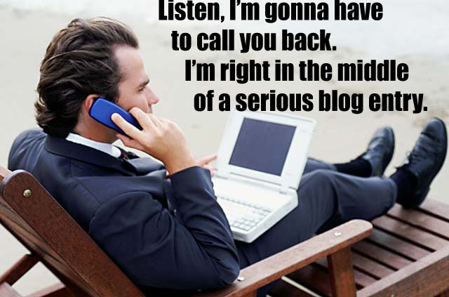 A man blogs furiously A man blogs furiously