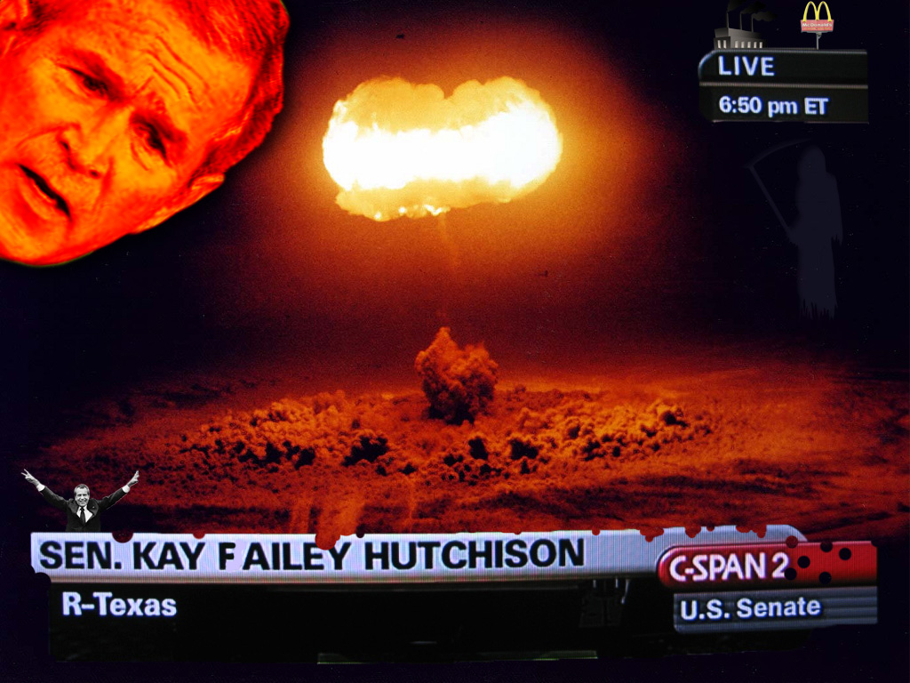 C-SPAN COVERS NUCLEAR ATTACK AS BUSH LOOKS OVER IT C-SPAN COVERS NUCLEAR ATTACK AS BUSH LOOKS OVER IT