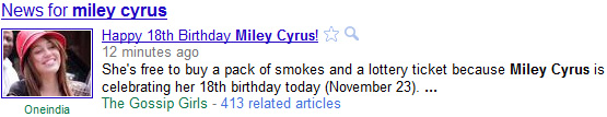 News for Miley Cyrus News for Miley Cyrus
