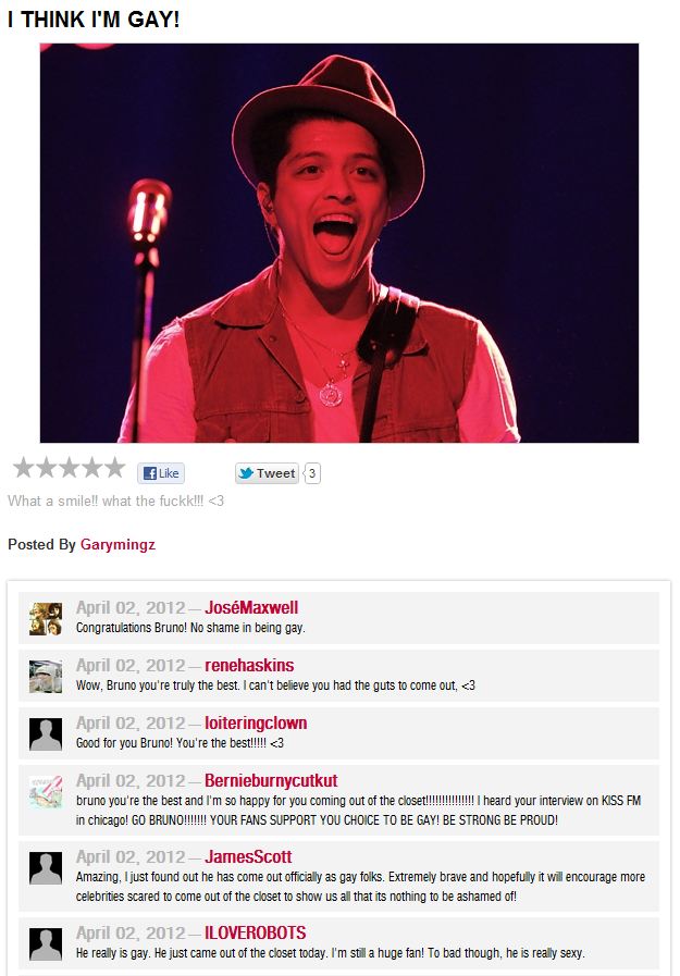 Bruno Mars gay? Bruno Mars gay?