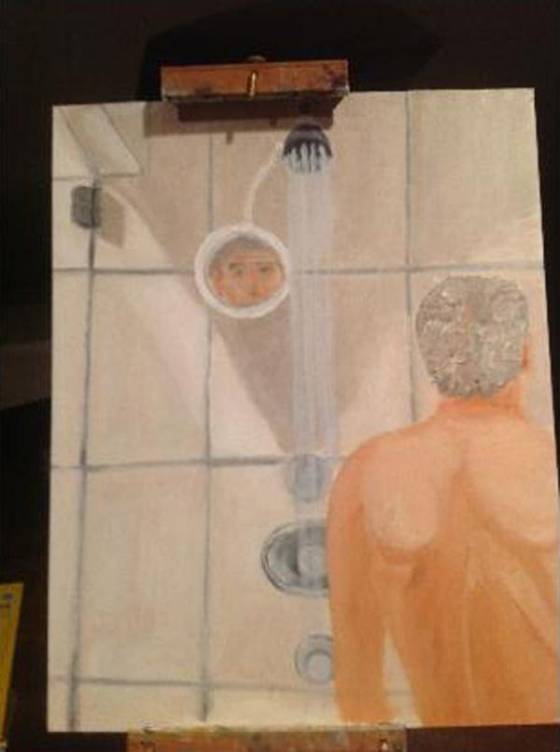 George Bush's shower painting George Bush's shower painting