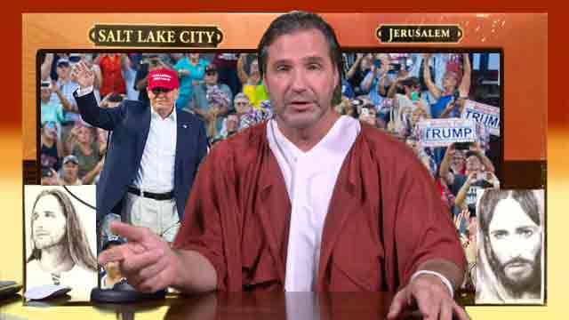 Humanity Party leader Chris Nemelka, seen here comparing himself to Jesus, has thrown his full support behind Donald Trump and the Republican Party.