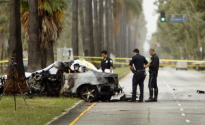 Investigators found traces of explosives in Hastings' wrecked car.
